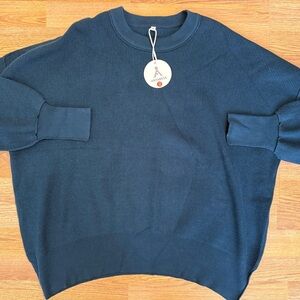 Anrabess new womens navy blue sweater medium oversized pullover